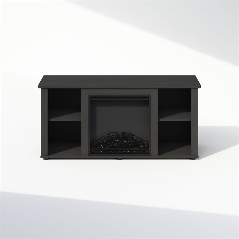Furinno JENSEN No Heat Decorative Electric Fireplace TV Stand in Americano