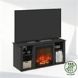 Furinno JENSEN No Heat Decorative Electric Fireplace TV Stand in Americano