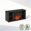 Furinno JENSEN No Heat Decorative Electric Fireplace TV Stand in Americano