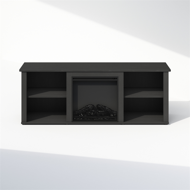 Furinno JENSEN No Heat Decorative Electric Fireplace TV Stand in Americano