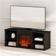 Furinno JENSEN No Heat Decorative Electric Fireplace TV Stand in Americano
