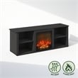 Furinno JENSEN No Heat Decorative Electric Fireplace TV Stand in Americano