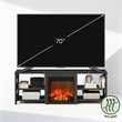 Furinno CLASSIC No Heat Decorative Electric Fireplace TV Stand in Americano