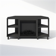 Furinno JENSEN No Heat Decorative Electric Fireplace Corner TV Stand Americano
