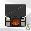 Furinno JENSEN No Heat Decorative Electric Fireplace Corner TV Stand Americano