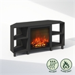 Furinno JENSEN No Heat Decorative Electric Fireplace Corner TV Stand Americano