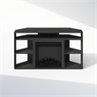 Furinno JENSEN No Heat Decorative Electric Fireplace Corner TV Stand Americano