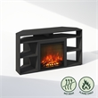 Furinno JENSEN No Heat Decorative Electric Fireplace Corner TV Stand Americano