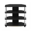 Furinno ECON Easy Assembly 4-Tier Petite TV Stand in Stainless Steel Tubes