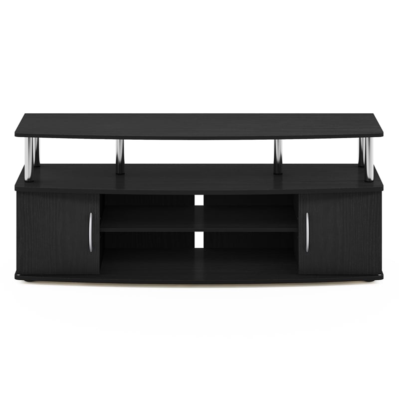 Furinno JAYA Large Entertainment Center Hold up to 55-IN Stainless Steel Tubes