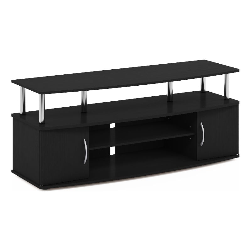 Furinno JAYA Large Entertainment Center Hold up to 55-IN Stainless Steel Tubes
