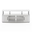 Furinno JAYA Large Entertainment Center Hold up to 55-IN Stainless Steel Tubes