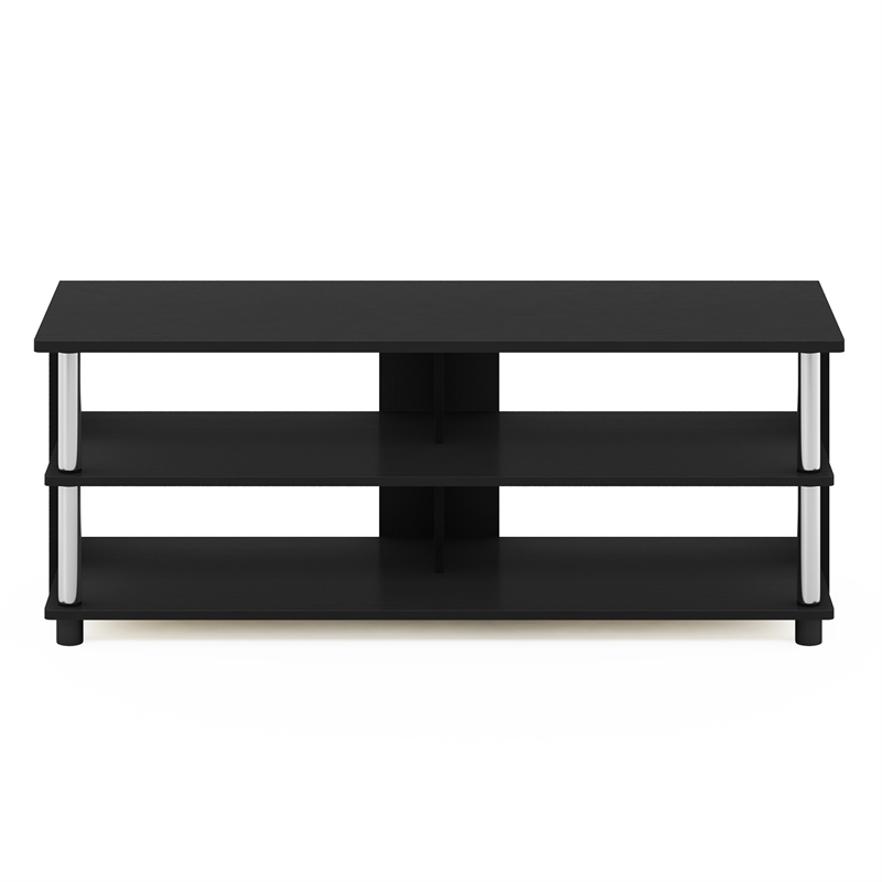 Furinno SULLY 3-Tier TV Stand for TV up to 48 in Americano Stainless Steel Tubes