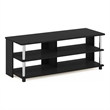 Furinno SULLY 3-Tier TV Stand for TV up to 48 in Americano Stainless Steel Tubes