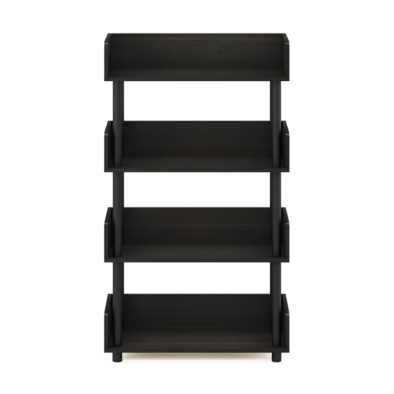 Furinno TURN-N-TUBE 4-Tier Freestanding Multipurposes Display Rack in Espresso