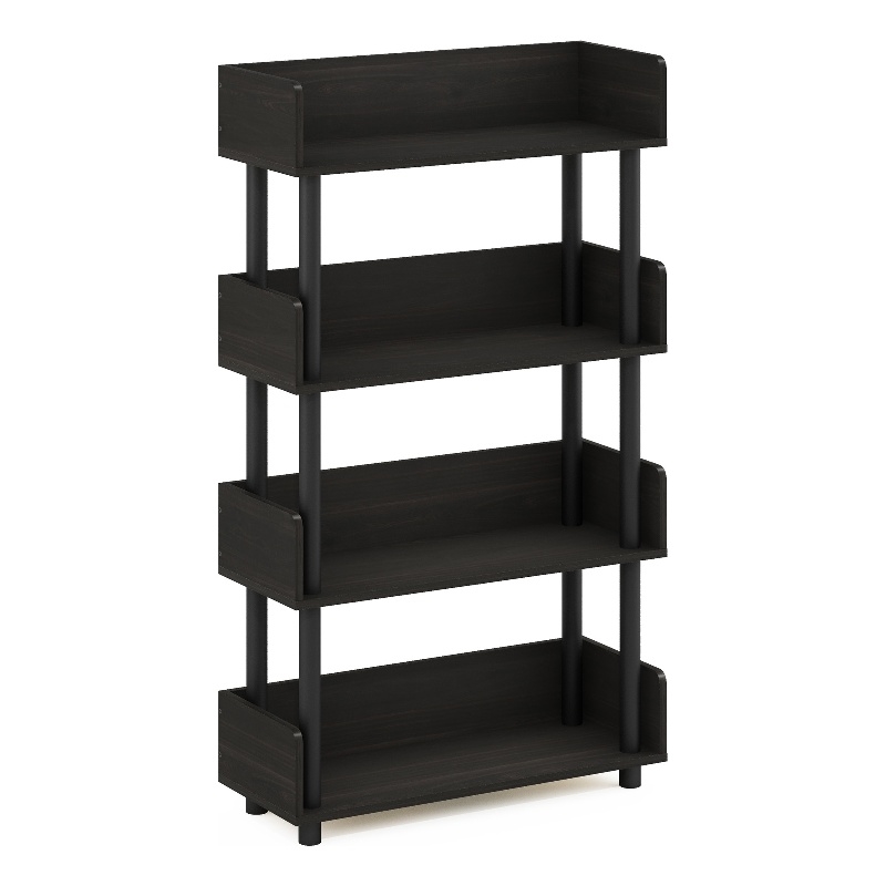 Furinno TURN-N-TUBE 4-Tier Freestanding Multipurposes Display Rack in Espresso