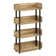 Furinno TURN-N-TUBE 4-Tier Freestanding Multipurposes Flagstaff Oak/Black