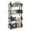 Furinno TURN-N-TUBE 4-Tier Freestanding Multipurposes Display French Oak/Black