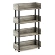 Furinno TURN-N-TUBE 4-Tier Freestanding Multipurposes Display French Oak/Black
