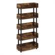 Furinno TURN-N-TUBE 4-Tier Freestanding Multipurposes Display Amber Pine/Black
