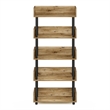 Furinno TURN-N-TUBE 4-Tier Freestanding Multipurposes Flagstaff Oak/Black