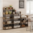 Furinno TURN-N-TUBE 4-Tier Freestanding Multipurposes Flagstaff Oak/Black