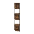 Furinno ECON 5-Tier Zigzag Corner Shelf Bookcase in Bookshelf Amber Pine/Black