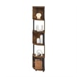 Furinno ECON 5-Tier Zigzag Corner Shelf Bookcase in Bookshelf Amber Pine/Black