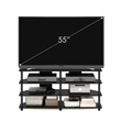 Furinno ECON Easy Assembly 4-Tier Corner TV Stand for TV up to Blackwood/Black