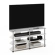 Furinno ECON Easy Assembly 4-Tier Corner TV Stand for White Oak/Stainless Steel