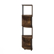 Furinno ECON 4-Tier Zigzag Corner Shelf Bookcase in Bookshelf Amber Pine/Black