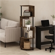 Furinno ECON 4-Tier Zigzag Corner Shelf Bookcase in Bookshelf Amber Pine/Black