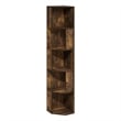 Furinno ECON 5-Tier Freestanding Corner Shelf Bookcase in Bookshelf Amber Pine