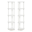 Furinno TURN-N-TUBE 5 Tier Corner Display Rack Multipurpose Shelving Set of 2