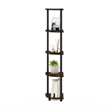 Furinno TURN-N-TUBE 5 Tier Corner Display Rack Multipurpose Amber Pine/Black
