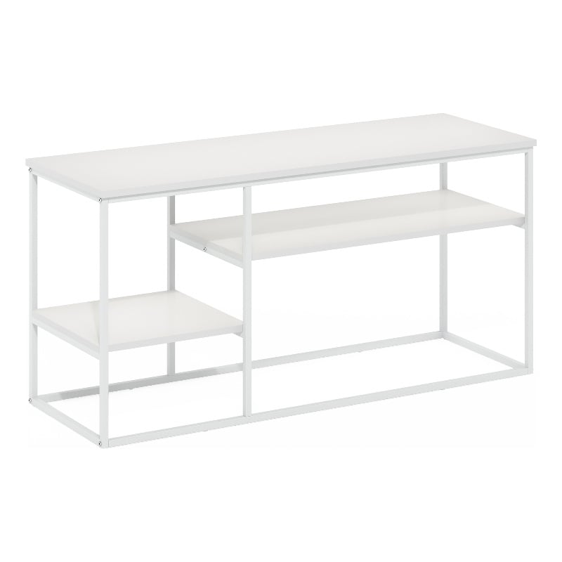 Furinno MORETTI Modern Lifestyle TV Stand for TV up to 50 Inch Solid White/White