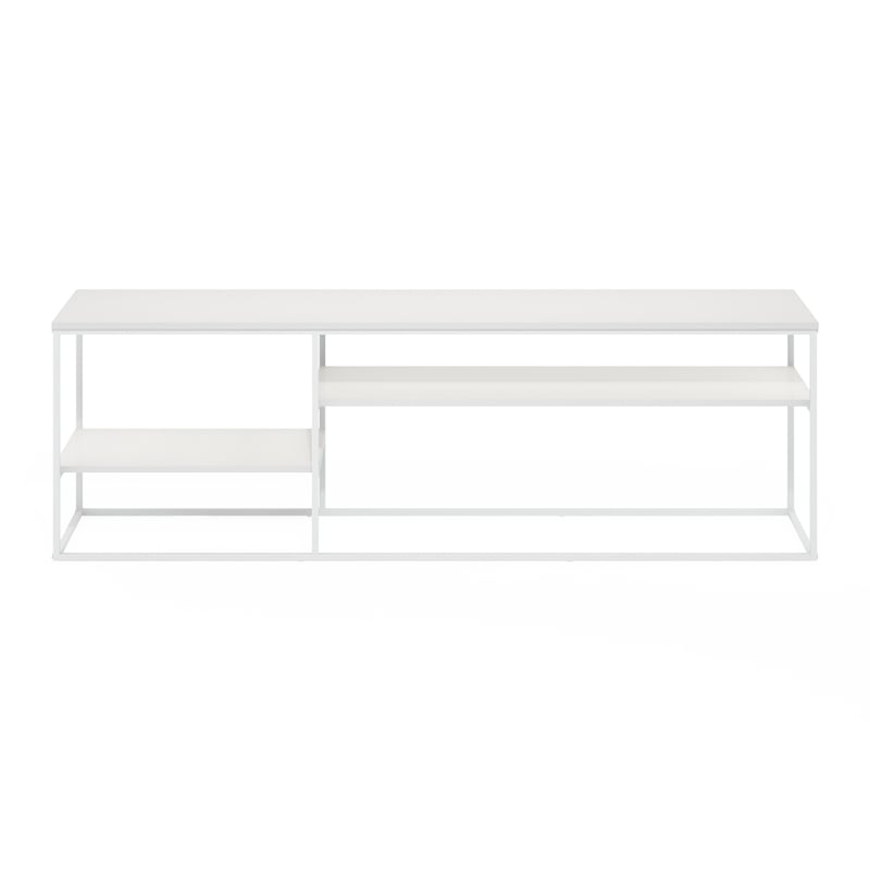 Furinno MORETTI Modern Lifestyle TV Stand for TV up to 78 Inch Solid White/White