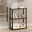 Furinno TURN-N-TUBE 3-Tier Compact Multipurpose Shelf Display Amber Pine/Black