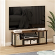 Furinno TURN-N-TUBE No Tools 3D 3-Tier Entertainment TV Stands Amber Pine/Black