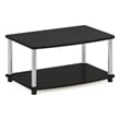 Furinno TURN-N-TUBE No Tools 2-Tier Elevated TV Stands in Stainless Steel Tubes