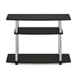 Furinno TURN-N-TUBE No Tools 3-Tier TV Stands in Americano Stainless Steel Tubes