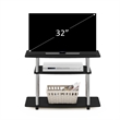 Furinno TURN-N-TUBE No Tools 3-Tier TV Stands in Americano Stainless Steel Tubes