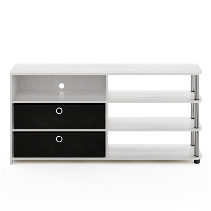 Furinno JAYA Simple Design TV Stand for up to 55-Inch with Stainless Steel Tubes