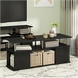 Furinno JAYA TV Stand Entertainment Center with Open Stainless Steel Tubes