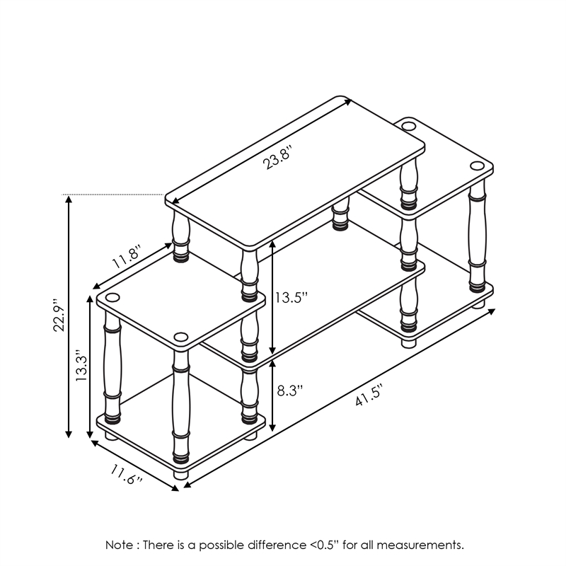 Furinno TURN-N-TUBE No Tools Entertainment Center with Bamboo Espresso/Black