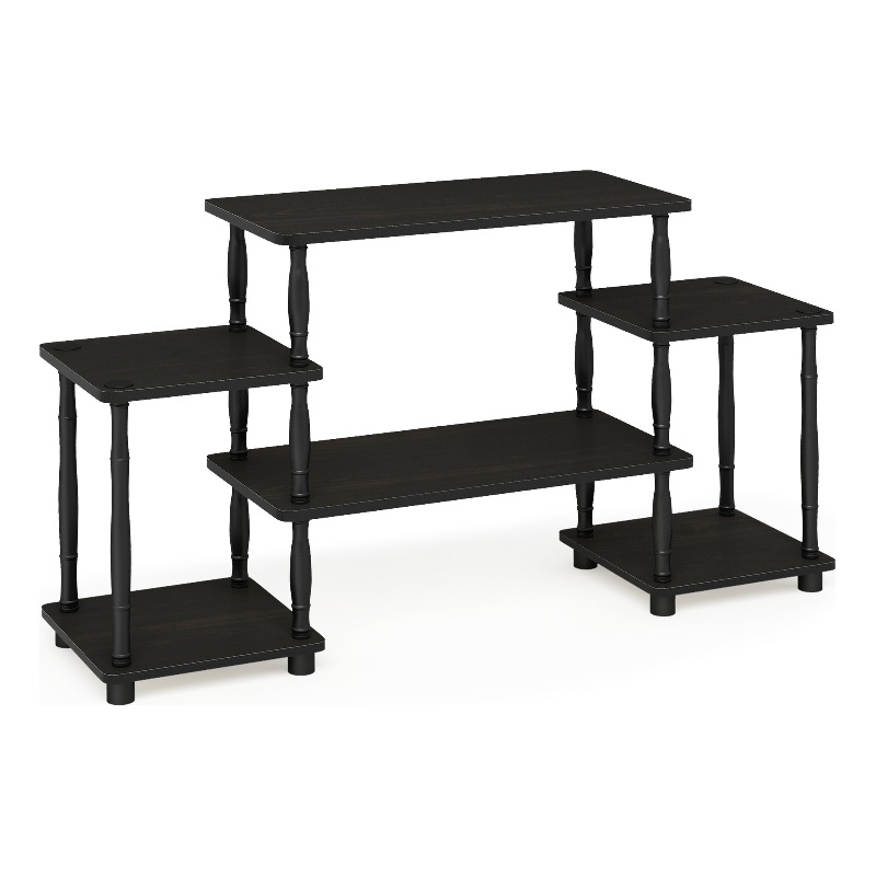 Furinno TURN-N-TUBE No Tools Entertainment Center with Bamboo Espresso/Black