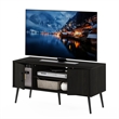Furinno Claude Mid Century Style TV Stand with Wood Legs infor TV Size Espresso