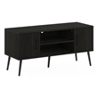 Furinno Claude Mid Century Style TV Stand with Wood Legs infor TV Size Espresso