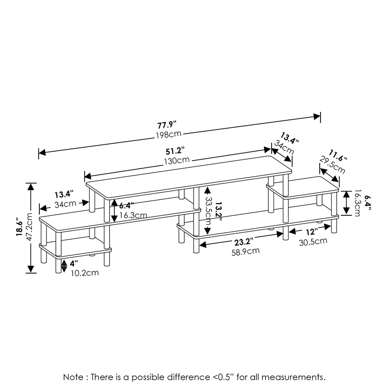 Furinno TURN-N-TUBE Grand Entertainment Center for TV up to 60 Espresso/Black