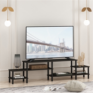 Furinno TURN-N-TUBE Grand Entertainment Center for TV up to 60 Espresso/Black